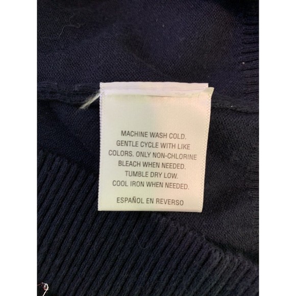 Top Knits Woman’s Sweater Small Navy Blue Buttons Up Embroidery Braid - Picture 8 of 10